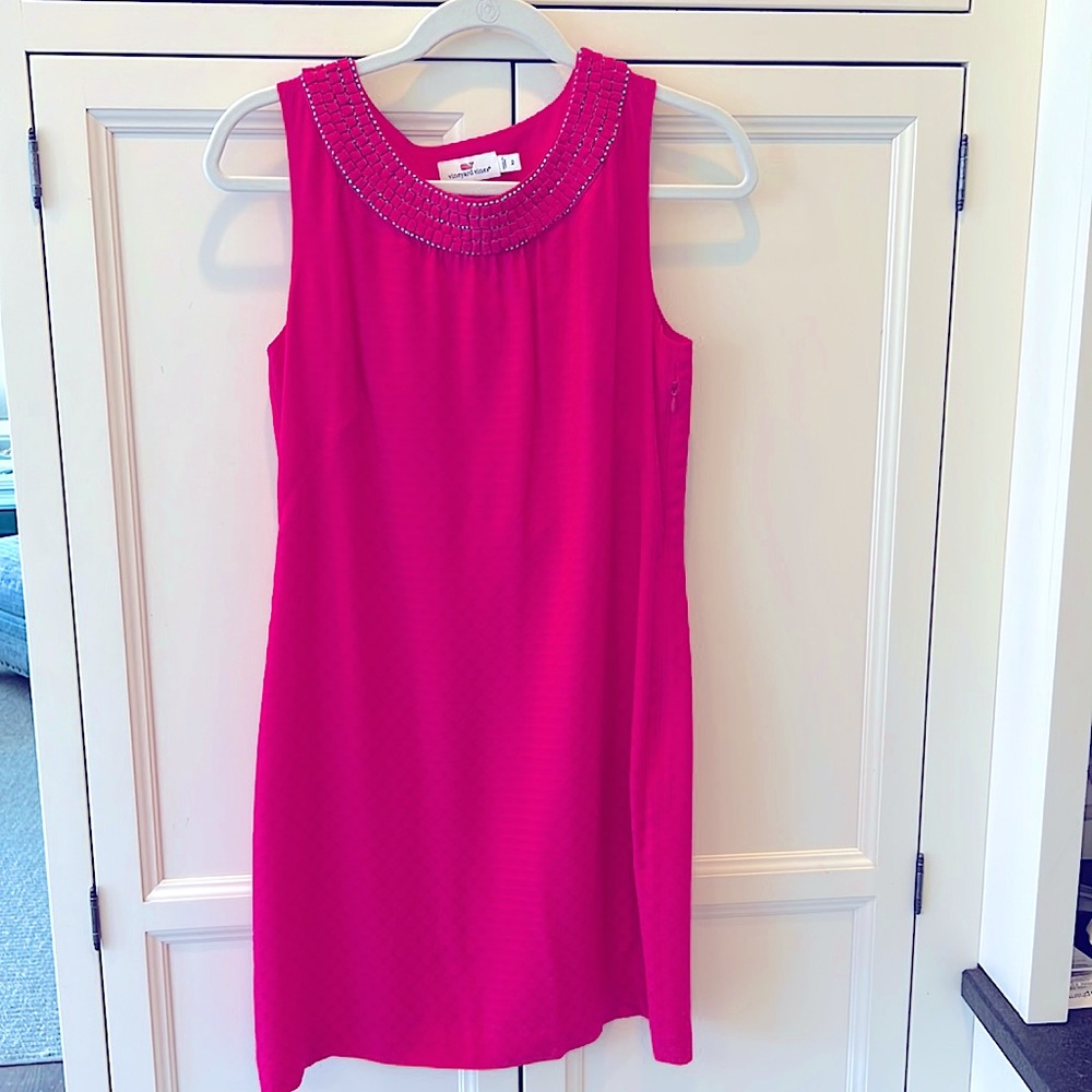 Vineyard Vines fuscia/hot pink sleeveless dress. size 2